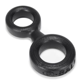 8-Ball Cockring With Attached Ball Ring Oxballs - Black