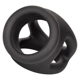 Alpha Liquid Silicone Dual Cage and Ring - Black Ring - Black