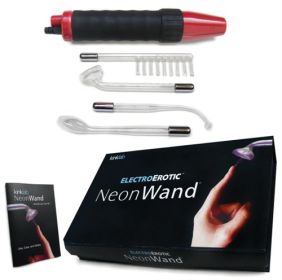 Neon Wand Electrosex Kit (Option: Red and Black Handle Red Electrode)