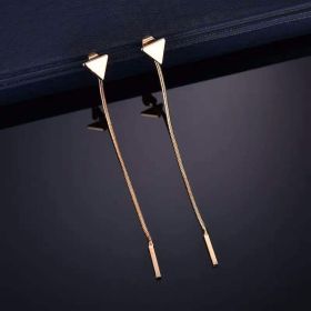 ALong Earrings Female Tassel Earrings Triangle Earrings Small Earrings (Option: Gold)