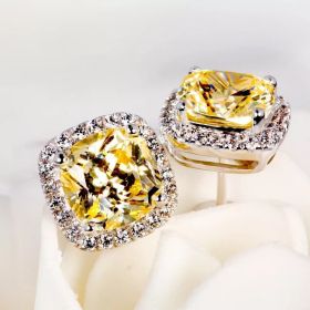 Real Diamond Earrings European And American Retro (Option: Yellow)