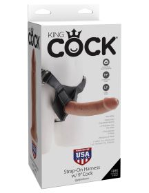 King Cock Strap (Option: on Harness with 9 Inch Cock  Tan)