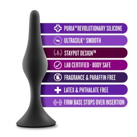 Anal Adventures Platinum (Option: Silicone Beginner Plug  Small  Black)