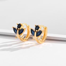 Fashion Multi-style Square Crystal Zircon Ornament Gold Plated Diamond Ear Ring (Option: EH016)