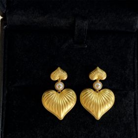 Heart Drop Earrings-9602 (Option: 6926398669602)