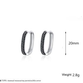 French-style Black Zircon Earrings (Option: Black)