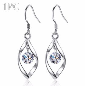 Zircon Reduction Silver Earrings (Option: Platinum-1PC)