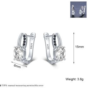 European And American Zircon Rhinestone Stud Earrings Copper Fashion All-match (Option: Black)