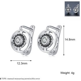 Luxury Shining Over Earrings Studded With Zircon Women's Copper (Option: Black)