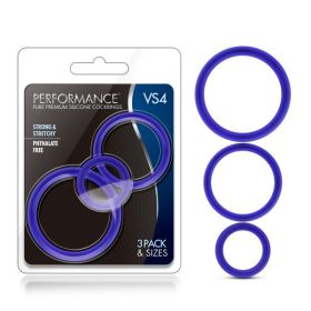 Performance (Option: Vs4 Pure Premium Silicone Cockring Set  Indigo)