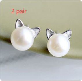 CuteEarrings (Option: Silver 2 pair)