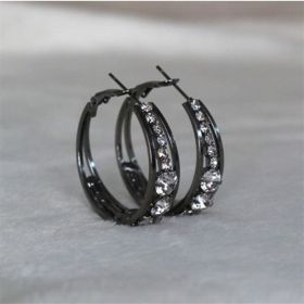 European And American Air Drill Mosaic Women's Earrings (Option: Black)