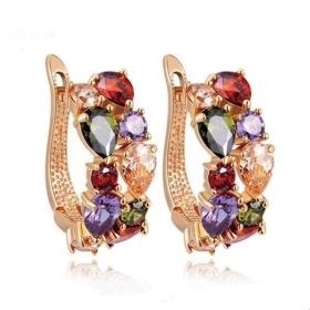 Diamond Crystal Zircon Ear Clip Affordable Luxury Earrings Women (Option: Color)
