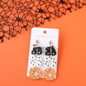 Halloween Polymer Clay Acrylic Paint Earrings (Option: Boo)