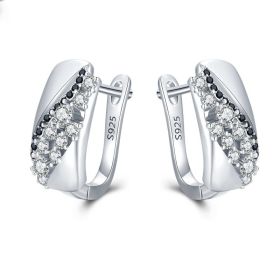 Refined Stylish And Versatile Stud Earrings Copper (Option: Black)