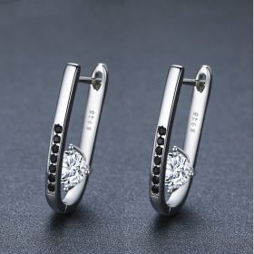 Simple All-matching Graceful Design U-shaped Earrings (Option: Black)