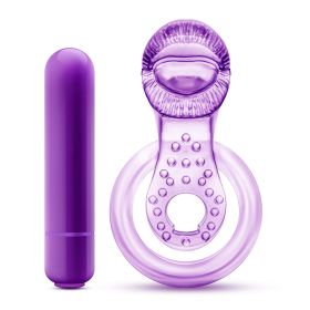 Play With Me (Option: Lick It  Vibrating Double Strap Cockring  Purple)