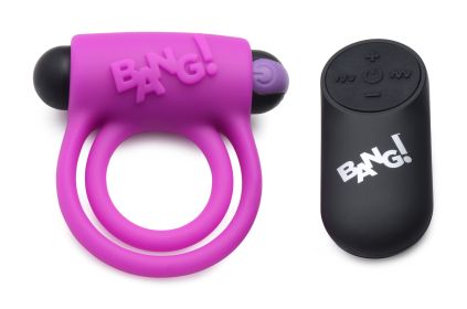 Bang (Option: Silicone Cock Ring and Bullet With Remote Control  Purple)