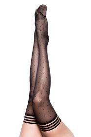 Ally (Option: Polka Dot Thigh High  Size C  Black)