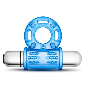 Stay Hard 10 Function Vibrating Bull Ring (Option: Blue)