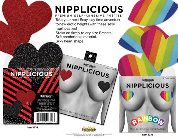 Nipplicious (Option: Heart Shape Pasties  Glitter  Red and Black)