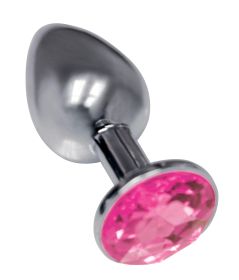 The 9's the Silver Starter Bejeweled Stainless Steel Plug (Option: Pink)