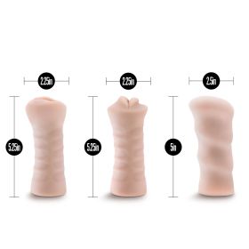 M for Men (Option: 3Pack SelfLubricating Vibrating Stroker Sleeve Kit  Vanilla)