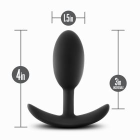 Anal Adventures (Option: Platinum  Silicone Vibra Slim Plug Medium  Black)