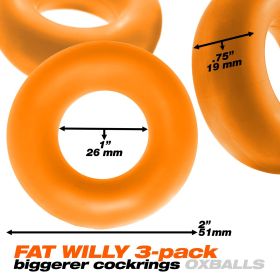 Fat Willy 3 (Option: Pack Jumbo Cockring  Orange)