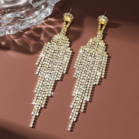 Full Rhinestone Tassel High-grade Affordable Luxury Style Unique Design Earrings (Option: 80114702 Champagne)