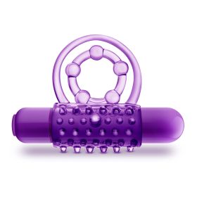 Play With Me (Option: the Player  Vibrating Double Strap Ring  Purple)