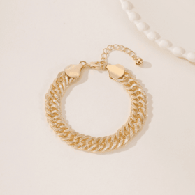 An Elegant And High-end Middle Eastern Ramadan Style Metal Engraved Double Woven Dense Chain For Women's Popular Vacation Style Foot Chain (Option: 1piece)