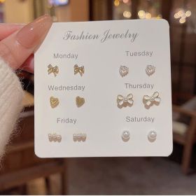 6-piece Set Of High-end And Simple Stud Earrings (Option: 6Pairs)