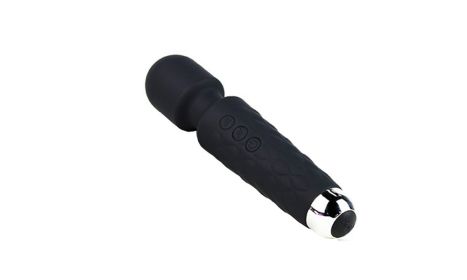 10 Frequency Magic Wand Powerful Vibrator Clitoris Simulator Vibrating Dildo (Color: BLACK)
