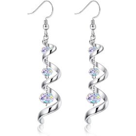 Fashion Spiral Ribbon Multi-drop Teardrop Earrings (Option: As Main Image)