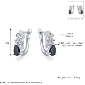 Korean Style Creative Drop-shaped Earrings Micro Rhinestone (Option: Black)