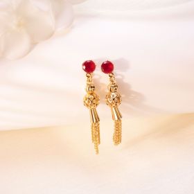 Gold-plated Diamond Tassel Earrings Eardrops Jewelry For Women (Option: EH001color)
