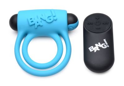 Bang (Option: Silicone Cockring and Bullet With Remote Control  Blue)