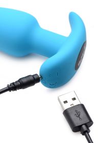 21x Silicone Butt Plug With Remote (Option: Blue)