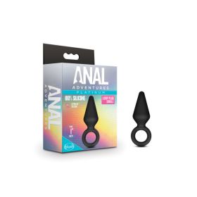 Anal Adventures (Option: Platinum  Silicone Loop Plug  Small  Black)