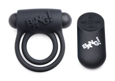 Bang (Option: Silicone Cock Ring and Bullet With Remote Control  Black)