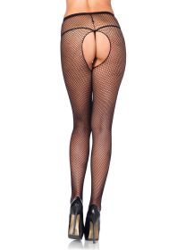 Crotchless Fishnet Pantyhose (Option: One Size  Black)