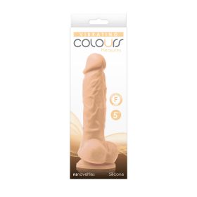 Colours (Option: Pleasures  Vibrating  5 Inch Dildo  White)